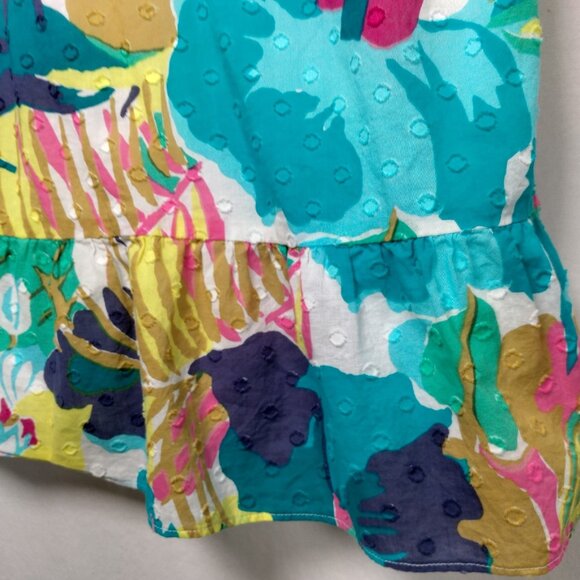 J Crew Skirt Outfit Size 0 P Petite Pink Blue Floral Halter Ruffled Blue Pink - Picture 13 of 16